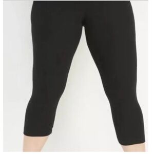 Old Navy High-Waisted Black Rib Knit Cropped Leggings For Women Size XS